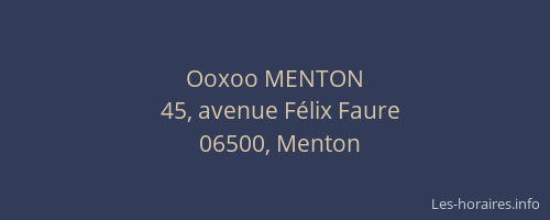 Ooxoo MENTON