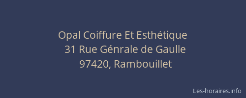 Opal Coiffure Et Esth&eacute;tique