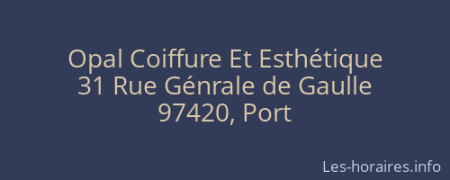 Opal Coiffure Et Esthétique