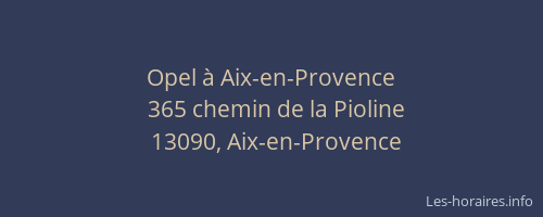 Opel à Aix-en-Provence