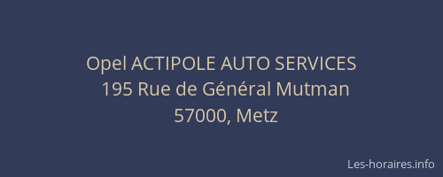 Opel ACTIPOLE AUTO SERVICES