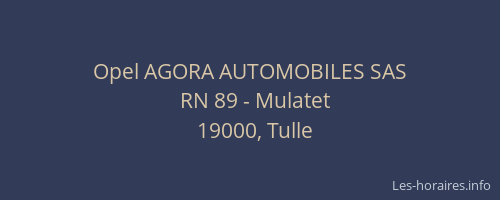 Opel AGORA AUTOMOBILES SAS