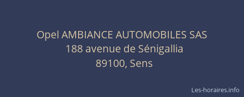 Opel AMBIANCE AUTOMOBILES SAS