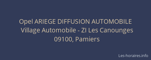 Opel ARIEGE DIFFUSION AUTOMOBILE