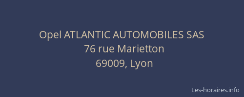 Opel ATLANTIC AUTOMOBILES SAS
