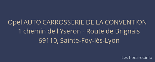 Opel AUTO CARROSSERIE DE LA CONVENTION