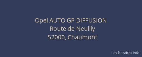 Opel AUTO GP DIFFUSION