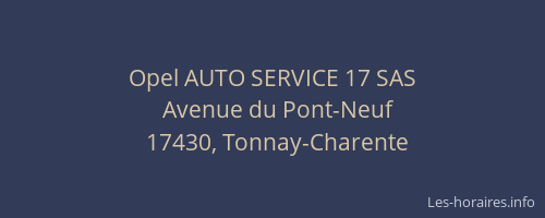 Opel AUTO SERVICE 17 SAS