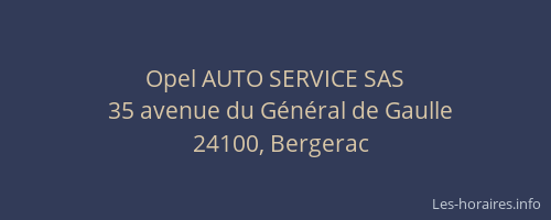 Opel AUTO SERVICE SAS