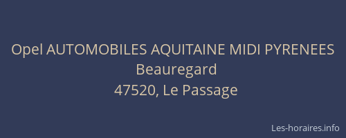 Opel AUTOMOBILES AQUITAINE MIDI PYRENEES