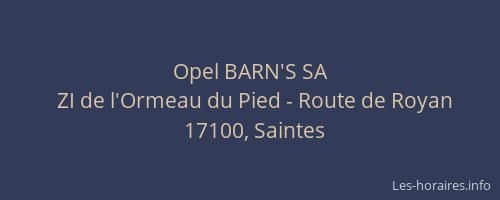 Opel BARN'S SA