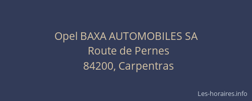 Opel BAXA AUTOMOBILES SA