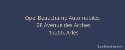 Opel Beauchamp Automobiles