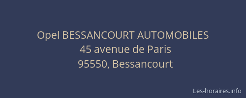Opel BESSANCOURT AUTOMOBILES