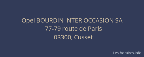 Opel BOURDIN INTER OCCASION SA