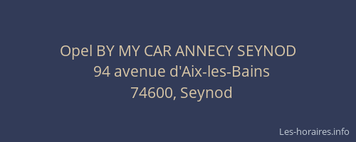 Opel BY MY CAR ANNECY SEYNOD