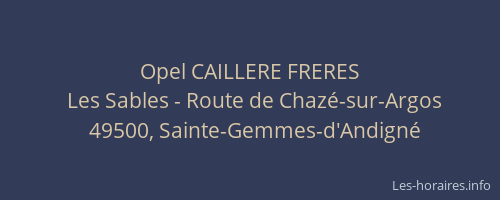 Opel CAILLERE FRERES