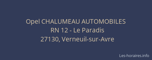 Opel CHALUMEAU AUTOMOBILES