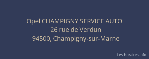 Opel CHAMPIGNY SERVICE AUTO