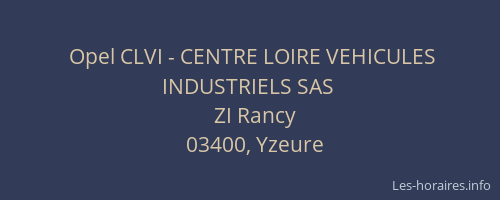 Opel CLVI - CENTRE LOIRE VEHICULES INDUSTRIELS SAS