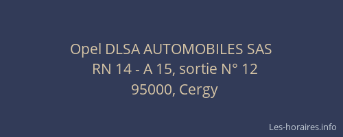 Opel DLSA AUTOMOBILES SAS