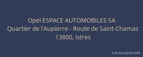 Opel ESPACE AUTOMOBILES SA