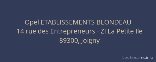 Opel ETABLISSEMENTS BLONDEAU