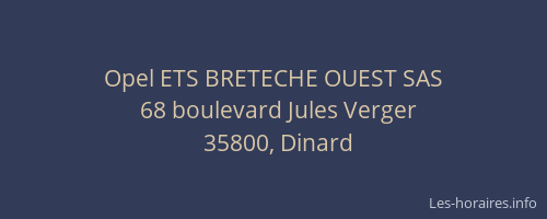 Opel ETS BRETECHE OUEST SAS
