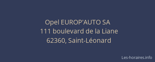 Opel EUROP'AUTO SA