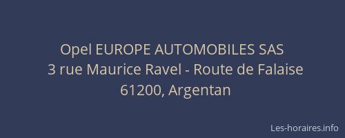 Opel EUROPE AUTOMOBILES SAS