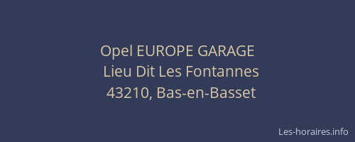 Opel EUROPE GARAGE