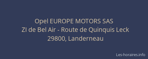 Opel EUROPE MOTORS SAS