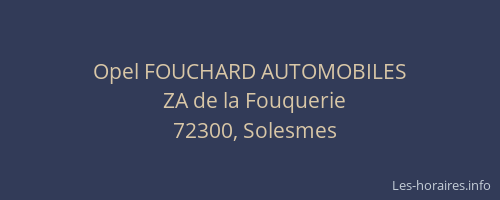 Opel FOUCHARD AUTOMOBILES