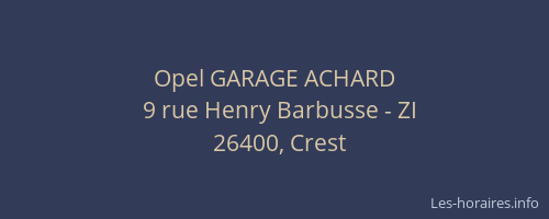 Opel GARAGE ACHARD