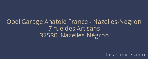 Opel Garage Anatole France - Nazelles-Négron