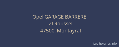 Opel GARAGE BARRERE