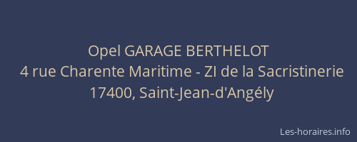 Opel GARAGE BERTHELOT