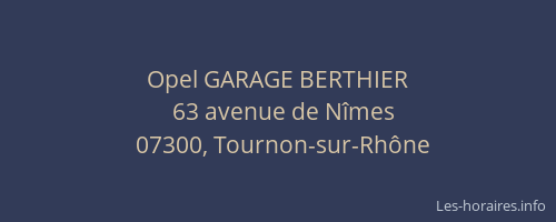 Opel GARAGE BERTHIER
