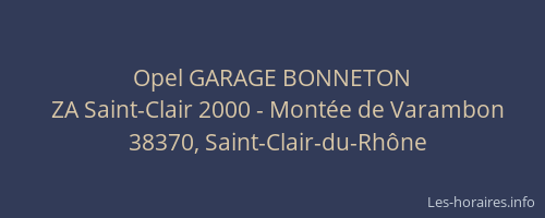 Opel GARAGE BONNETON
