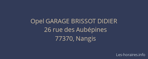 Opel GARAGE BRISSOT DIDIER