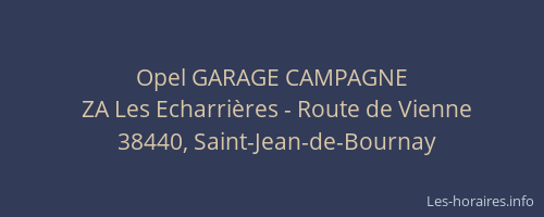 Opel GARAGE CAMPAGNE