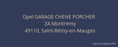 Opel GARAGE CHENE PORCHER