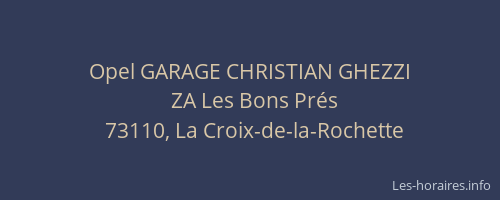 Opel GARAGE CHRISTIAN GHEZZI