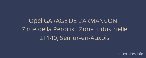 Opel GARAGE DE L'ARMANCON