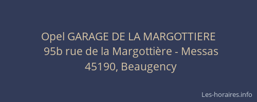 Opel GARAGE DE LA MARGOTTIERE