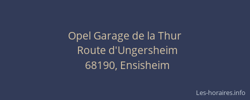 Opel Garage de la Thur