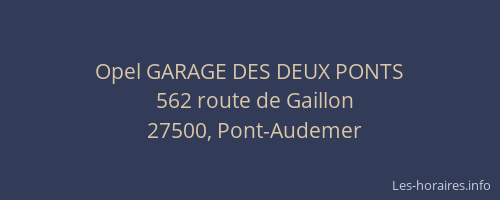 Opel GARAGE DES DEUX PONTS