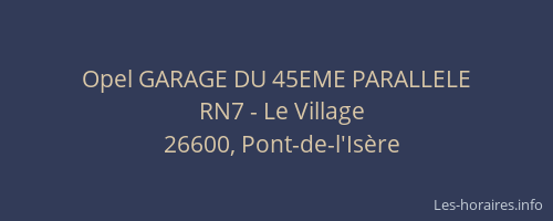 Opel GARAGE DU 45EME PARALLELE