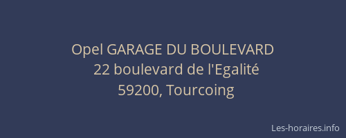 Opel GARAGE DU BOULEVARD