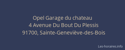 Opel Garage du chateau